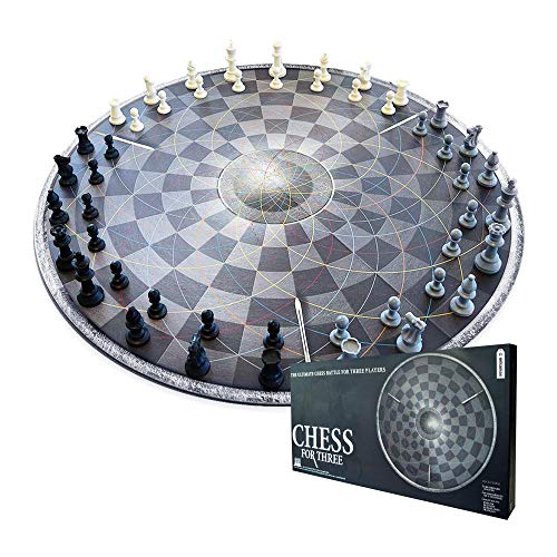 mikamax - Chess for Three - Scacchi per Tre - Nero e Grigio - ø 55cm