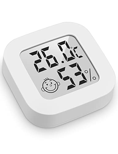 Mini Igrometro Termometro Digitale, Termometro Ambiente con Livello di Comfort, Monitor di Temperatura e umidità, Termometro da Interno per Serra, Stanza, Casa