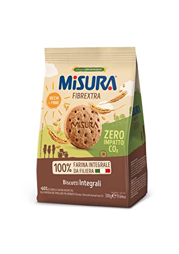 Misura Biscotti Integrali Fibrextra | 100% Farina Integrale | Ricchi in Fibre | Confezione da 330 grammi