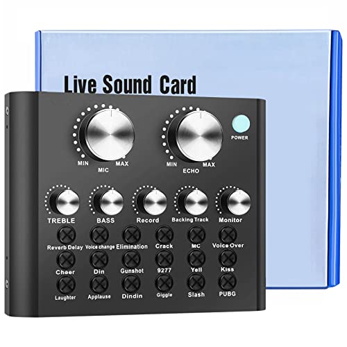 Mixer Audio Scheda Audio Esterna, Console DJ Card Sound Professionale Mini Scheda Audio Esterno Esterne USB per PC dal vivo, Live Streaming Karaoke Mixer Pioneer per TikTok YouTube