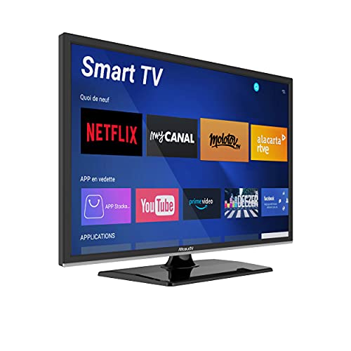 MobileTV Silverline - Smart TV da 19 , 47 cm, Android connesso, campeggio, auto, camion, furgone, internet WiFi DVD 12 24 V