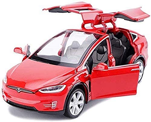 Modellino Auto Compatibile con Tesla X SUV Fuoristrada 1:32 Modello in Lega analogica pressofusa Suono e Luce Tirare Indietro Modellino Giocattolo Auto