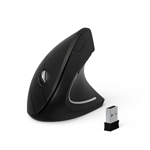 Mouse Wireless Ergonomico, BOMENYA Mouse Verticale Wireless Microricevitore USB, 2 * Batterie AAA Mouse Ottico 2.4G Mouse Ottico ad Alta Precisione Adjustable 800 1200 1600 DPI, 6 Pulsanti, PC Laptop