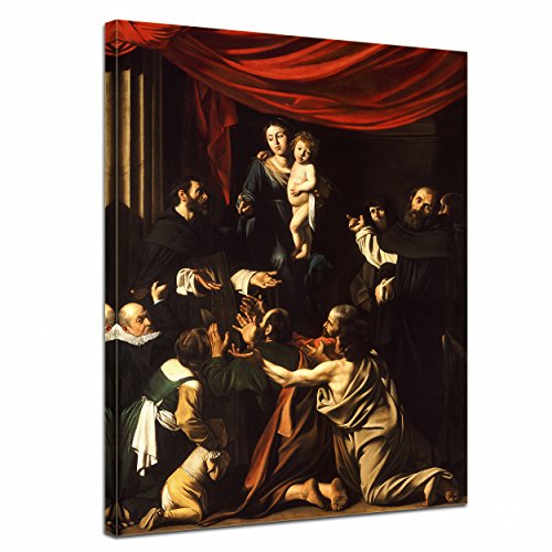 murale Caravaggio - Madonna del Rosario 30x40cm - tela immagine Ant...