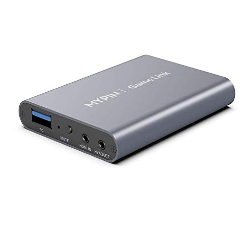 MYPIN, Scheda di Acquisizione Audio Video USB 3.0 4K a 60hz con HDMI Loop-Out 1080P 60FPS Cattura Live Streaming HDMI per PS4, Xbox One e Xbox 360 e altri