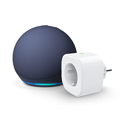 Nuovo Echo Dot (5ª generazione, modello 2022), Blu notte + Meross Smart Plug (presa intelligente con connettività Wi-Fi), compatibile con Alexa - Kit di base per Casa Intelligente