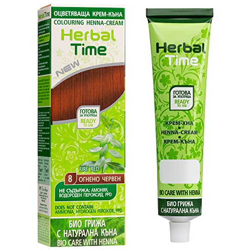 Herbal Time Henne Henne Rosso Acceso Nº 8 | Crema Colorante Natura...
