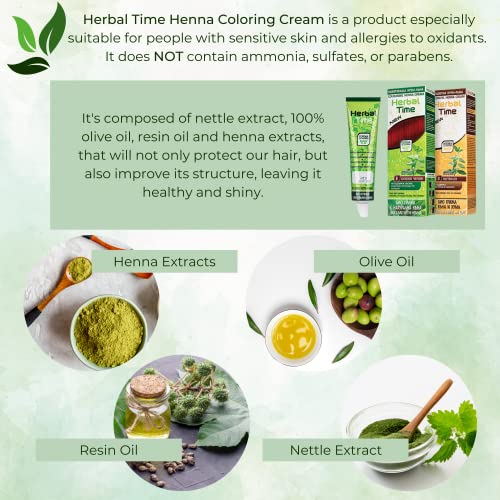 Herbal Time Henne Henne Rosso Acceso Nº 8 | Crema Colorante Natura...