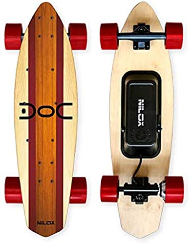Nilox 30NXSKMO00004, Skateboard Elettrico Unisex – Adulto, Legno Rosso, 80 cm