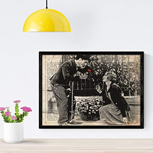Nacnic Poster City Lights - Charlie Chaplin. Vecchi Fogli di Hollyw...