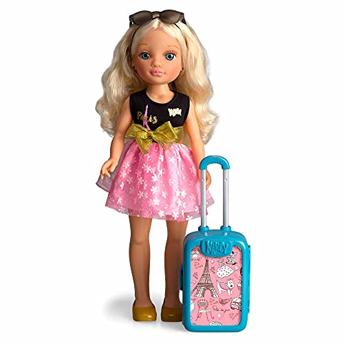 Nancy - Chic Viaggia a Parigi, Bambola con una valigia rosa per rip...