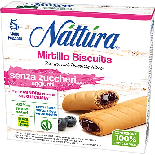 NATTURA, Mirtillo Biscuits Senza Zuccheri, Adatti per una Dieta San...