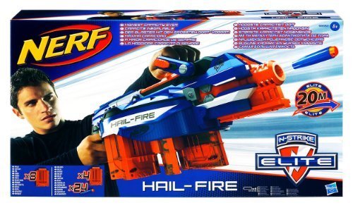 Nerf 98952 N-Strike Elite Hail-Fire con 8 Porte, 4 Porte Incluse, 24 Dardi