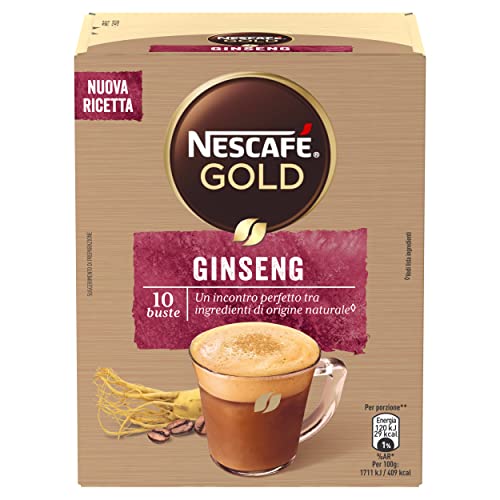 NESCAFÉ GOLD Ginseng Caffè Solubile con latte e ginseng, 10 Bustine da 7g (70g)