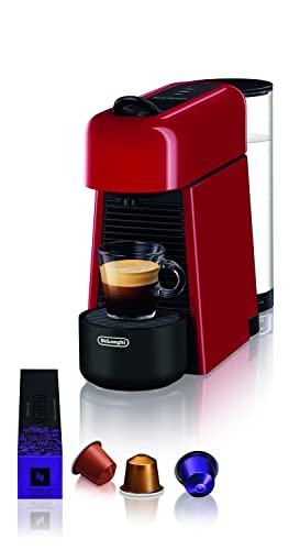 Nespresso Essenza Plus EN200.R, Macchina da caffè di De Longhi, Sistema Capsule, Serbatoio acqua 1L, colore Red