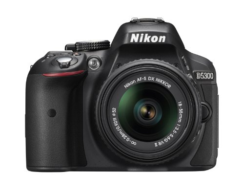 Nikon D5300 Fotocamera Reflex Digitale con Obbietivo Nikkor AF-P 18 55VR, 24.1 Megapixel, LCD HD Regolabile da 3 , Nero