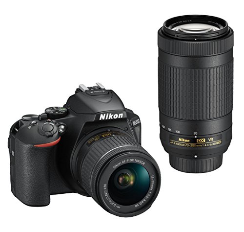 Nikon D5600 Fotocamera Reflex Digitale con Obbietivi AF-P DX NIKKOR 18-55mm f 3.5-5.6G VR e AF-P DX NIKKOR 70-300mm, 24.2 MP, LCD da 3 , SD da 8 GB 300x, Nero [Nital Card: 4 Anni di Garanzia]