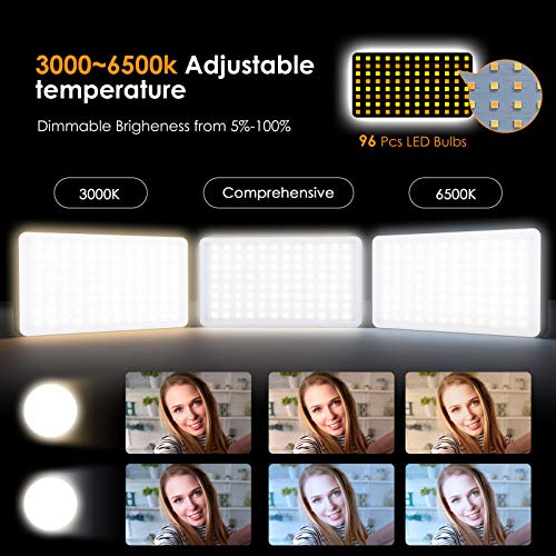 NinkBox Luce Video LED 3000K-6500K Dimmerabile, Luce di Riempimento...