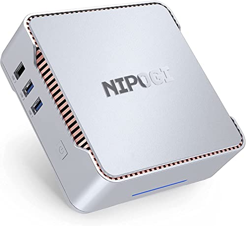 NiPoGi Mini PC, 8GB RAM 128GB M.2 SSD Celeron J4125 Micro Desktop PC Windows 10 Pro, 2X HDMI+VGA Triple Display, 2.4+5G Dual WiFi, 4K@60Hz Home Ufficio Mini PC | Business Fisso Computer