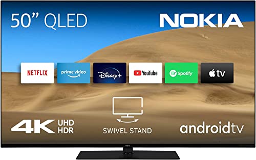 Nokia Smart TV 50 Pollici 126 cm Android TV QLED 4K UHD, DVB-C S2 T2, Netflix, Prime Video, Disney+
