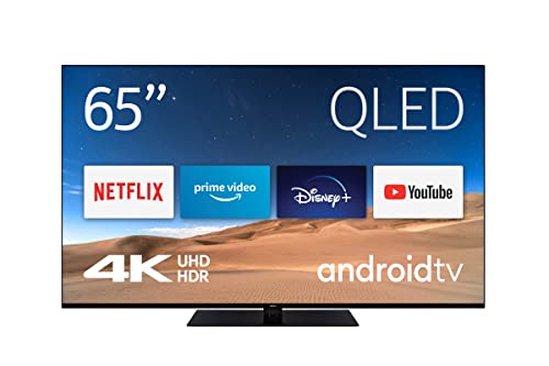 Nokia Smart TV - 6500D 65 pollici televisore (164 cm), Android TV QLED (4K Ultra HD, Dolby Vision, HDR10, assistente vocale, triplo tuner, DVB-C S2 T2), Nero