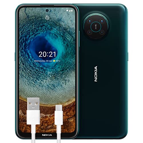 Nokia X10 Smartphone 5G 64GB, 6GB RAM, Display 6.67” FHD+, Quadrupla Camera 48 Mp Ottiche ZEISS, Batteria 4470mAh, Dual Sim, Green, Versione con Cavo USB Type-C Aggiuntivo 1m