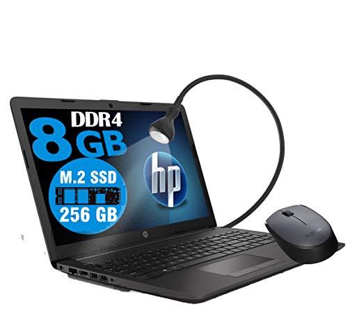 Notebook Pc Portatile HP 255 G7 Display 15.6  Cpu Amd A4 3050 3050u 2,6GHz Ram 8Gb ddr4 SSD M2 256GB Radeon R3 Hdmi Masterizzatore Wifi Bluetooth Licenza Windows 10 pro Open Office Lampada Mouse