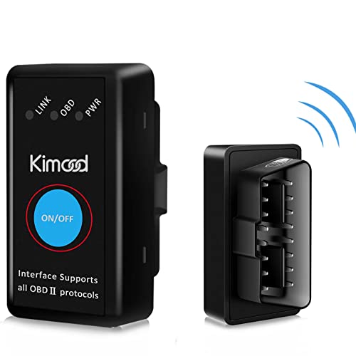 OBD2 Bluetooth 4.0, Kimood Nuova Versione Diagnosi per Auto, Mini Adattatore Wireless Codice Errore di Scansione per Veicolo - Connessione via Bluetooth a Dispositivi IOS, Android e Windows