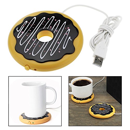OFKPO Scaldatazze USB per caffè tè Bevande - Forma di Donuts