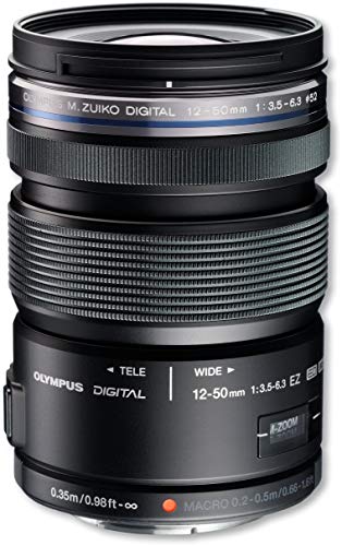 Olympus M.Zuiko Digital ED Obiettivo 12-50 mm f1:3.56.3 EZ, Micro Quattro Terzi, per Fotocamere OM-D e PEN, Nero