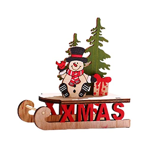 Ornamento da Sci per Slitta in Legno di Natale Babbo Natale Pupazzo di Neve Modello di Alce Forniture per la casa Capodanno Festa di Compleanno Sfondo Decor Natale Ornamenti in Legno