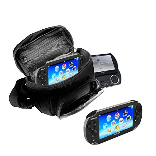 Orzly - Carrying Bag for Sony PSP 1000 - PSP Slim & Lite - PSP 2000 - PSP Brite - PSP 3000 - PSP Go - PSP N1000 - PSP Street - PSP E1000 with Special compartments for Games And Accessories - Nero