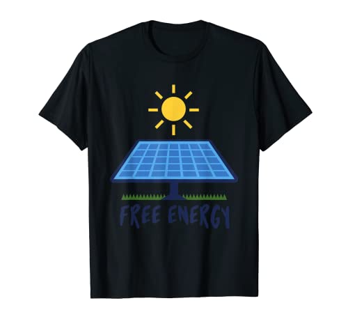 Pannello solare divertente fotovoltaico energia libera regalo uomini donne Maglietta
