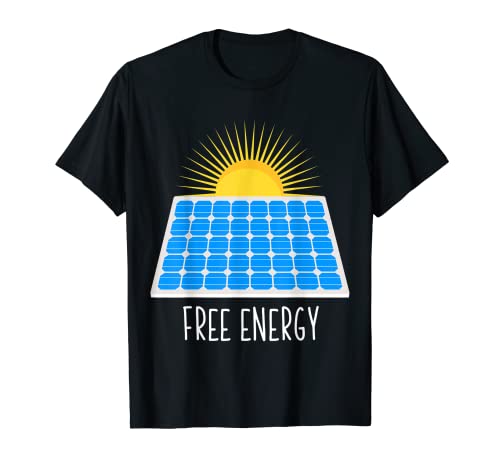 Pannello solare divertente fotovoltaico energia libera regalo uomini donne Maglietta