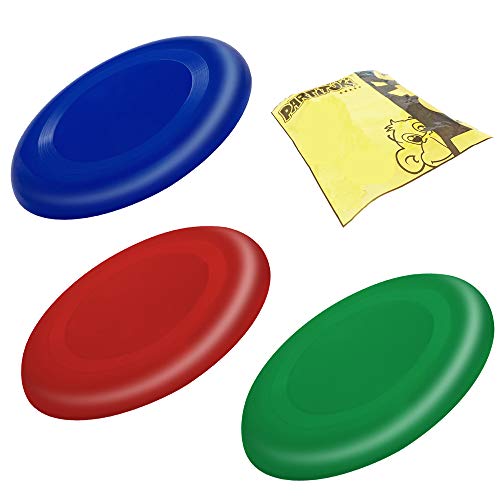 Partituki Confezione da 3 Dischi Volanti per Bambini, Molto Facili da Afferrare. Molto più Sicuri Rispetto ai Frisbee Standard. Anelli Volanti. Colori: Blu, Rosso e Verde.