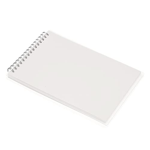 PATIKIL A5 - Blocco per appunti con copertina rigida, formato A5, 13,8 x 20,5 cm, 80 fogli di carta vuota a spirale, per casa, ufficio, trasparente