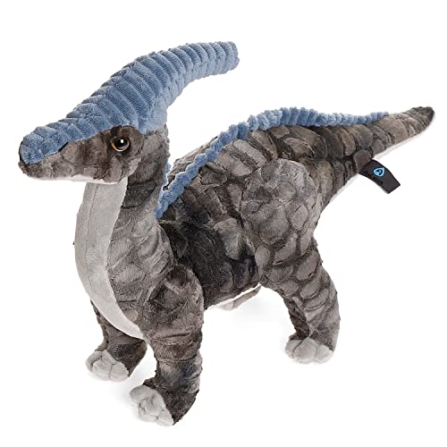Peluche a forma di dinosaurolophus, 40,6 cm, cuscino imbottito per cuscino da abbracciare, morbido grigio e soffice, ideale per ogni età e occasione