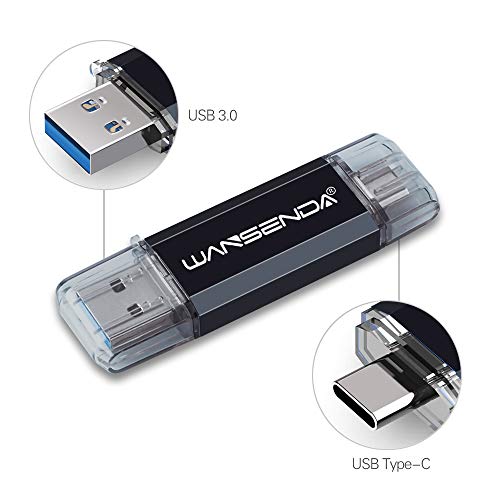 Pen Drive USB 128GB Penna USB 2 IN 1 USB 3.0 Type C Chiavetta USB Pennetta USB OTG USB Flash Drive For Type C Android Smart Phone Devices Tablets PC Mac (128G, Nero)