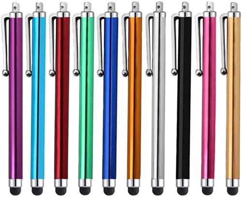 Penna stilo [Confezione da 10] Penne touch capacitive universali per tablet, iPad Mini, iPad Pro, iPad Air, smartphone, Samsung Galaxy - Vari colori