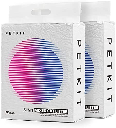 PETKIT 5 in 1 Lettiera per Gatti Mista - Confezione da 4, Lavabile, Inodore, Carbone Attivo, Ultra Assorbente e ad Asciugatura Rapida(due borse)