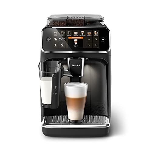 Philips 5400 Series Macchina da Caffè Automatica - Montalatte LatteGo, 12 Bevande, Display Intuitivo, 4 Profili Utente, Nero (EP5441 50)