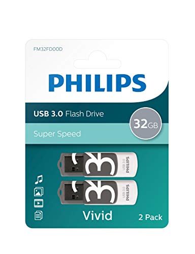 Philips - Flash Drive USB 3.0 32 GB Vivid Edition Grey 2 pezzi...
