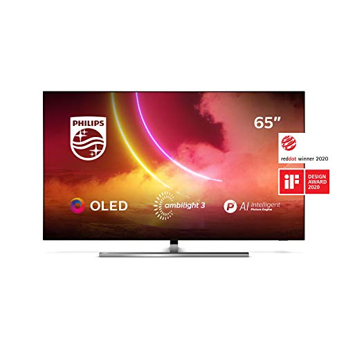 Philips TV Ambilight 65OLED855 12 65  4K UHD TV OLED Processore P5 AI Picture, HDR10+, Dolby Vision∙Atmos, Android TV, Works with Alexa, Modello 2020 2021, Grigio