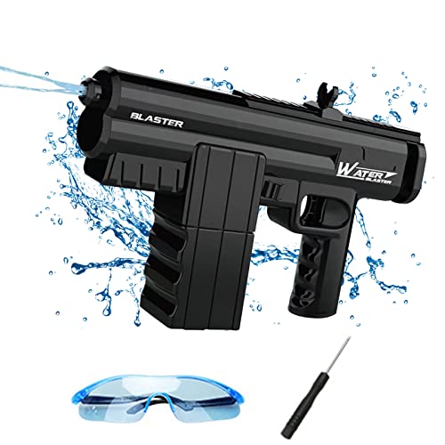 Pistola ad acqua elettrica blaster, pistola ad acqua automatica ad alta capacità Long Range Shooting Game per attività acquatiche in estate, feste in piscina, spiaggia (nero)