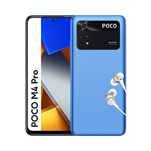 POCO M4 Pro - Smartphone 8+256GB, 6.43” 90Hz AMOLED DotDisplay, MediaTek Helio G96, 64MP Tripla Fotocamera, 5000mAh, Cool Blue (versione IT + 2 anni di garanzia)
