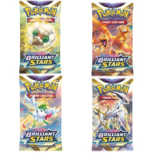 Pokemon Carte Brilliant Stars Booster Packs x4 - Carte Pokemon Pacchetti – Inglese Carte Pokemon – Giochi Pokemon