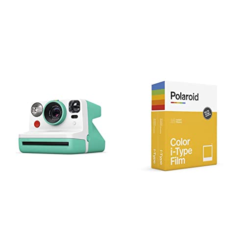 Polaroid Now Instant Camera Macchina fotografica istantanea, colore verde mente & 6009 Pellicola istantanea colore per i-Type Confezione doppia