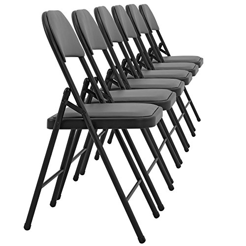[pro.tec] 6 sedie da ufficio imbottito - grigio - (Pacchetto risparmio) - Sedia per conferenze, per sala d’attesa