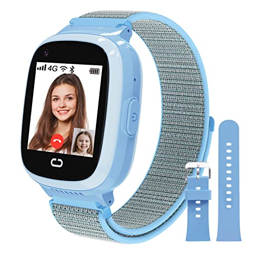 PTHTECHUS GPS Orologio Intelligente - 4G WIFI Smartwatch Bambini con Telefono Bluetooth Lettore Musicale Video Chiamata Micro chat per Ragazza e Ragazzo Touchscreen 6-12 Anni Regalo