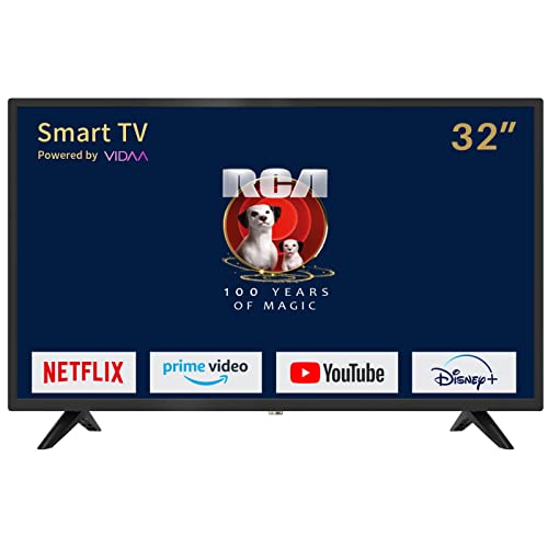 RCA TV iRV32H3 Smart TV da 32 pollici (80 cm) con Netflix, Prime Video, Rakuten TV, DAZN, Disney+, Youtube, UVM, Wifi, triplo sintonizzatore DVB-T2 S2 C, Dolby Audio